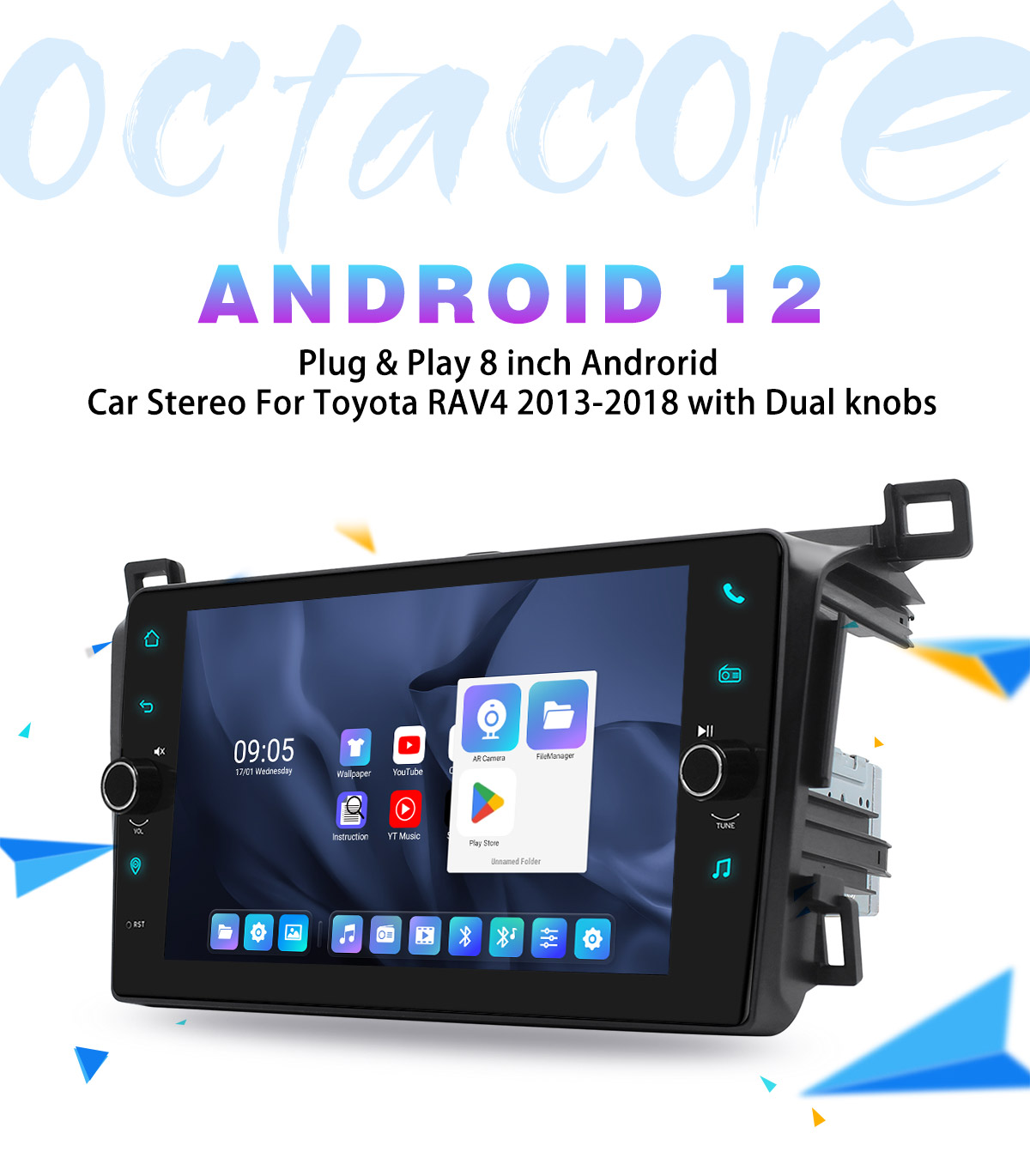  JOYING CarPlay Android 12 Navi Stereo For Toyota RAV4 2013-2018 